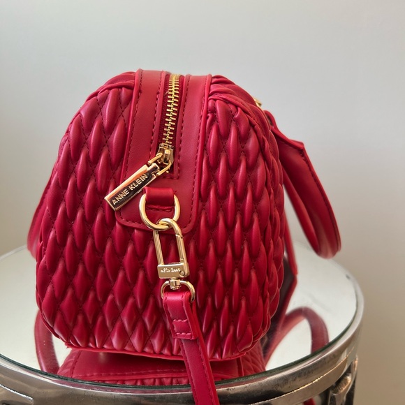 NWT Anne Klein Crimson Red quilted purse. This will surely make heads turn. - Picture 4 of 9